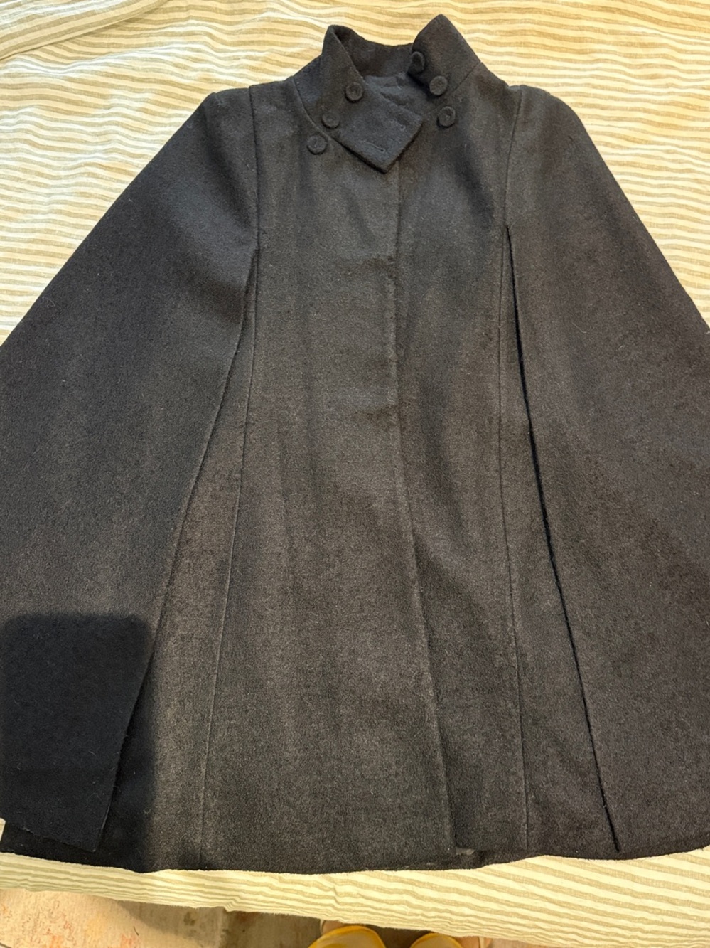 OASAP Black Wool-like Blend Stand-Collar Cape